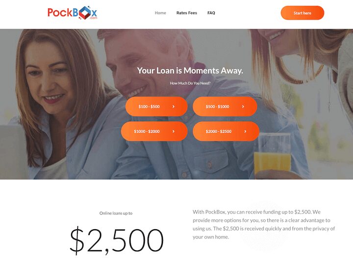 Pockbox app homescreen