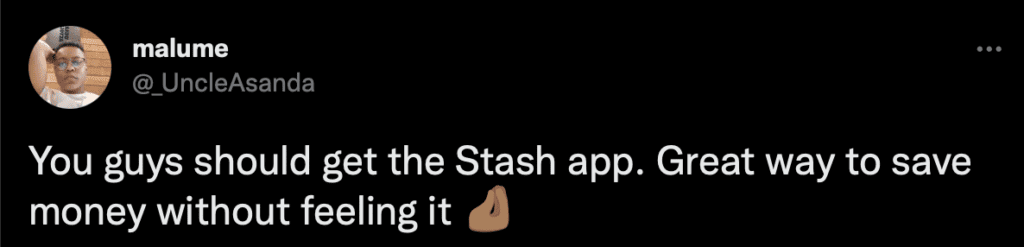 tweet about apps likes stash