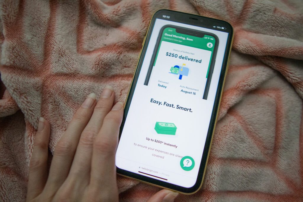 Brigit app for cash advances on a phone screen