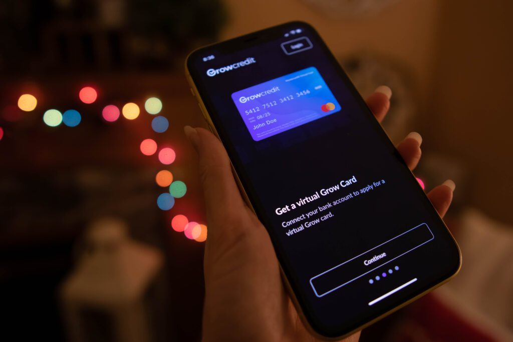 Signing up for Grow Credit on phone app