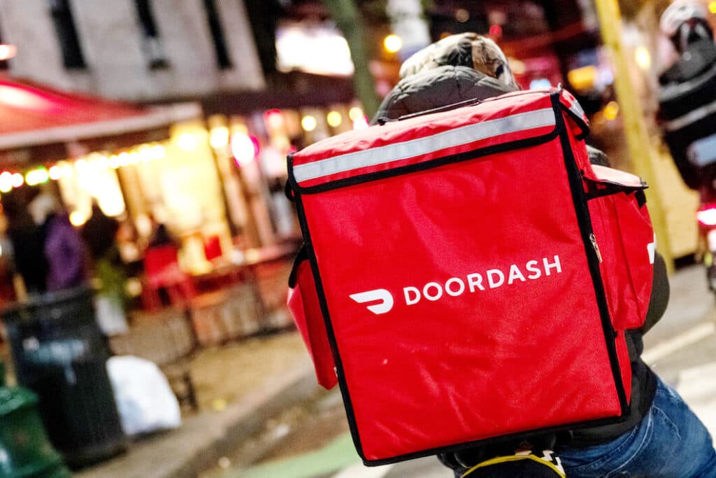 doordash driver on bike-