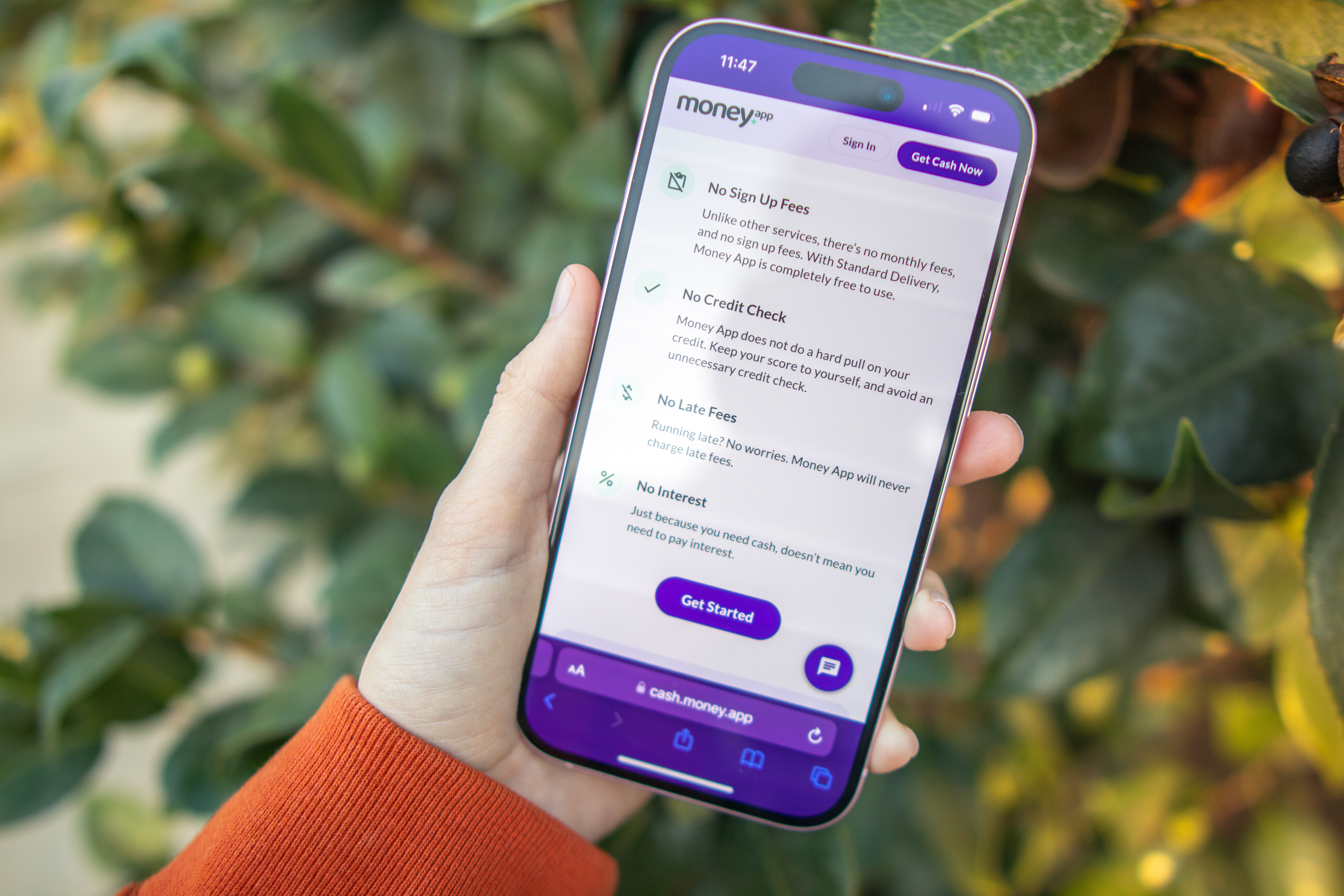 Money App showing how much you can borrow